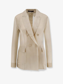 Max Mara Women's Mxeslogan Silk Blazer Beige