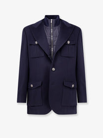 Brunello Cucinelli Men's Virgin Wool Jacket Blue