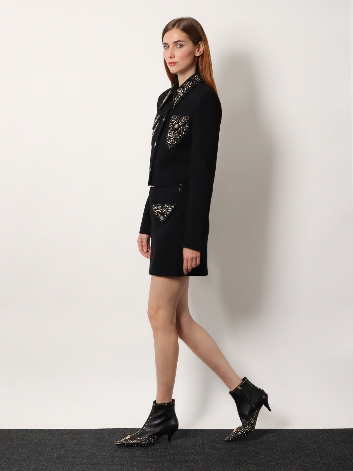 Versace Women's Virgin Wool Mini Skirt Black