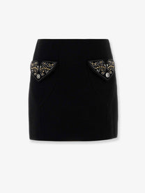 Versace Women's Virgin Wool Mini Skirt Black