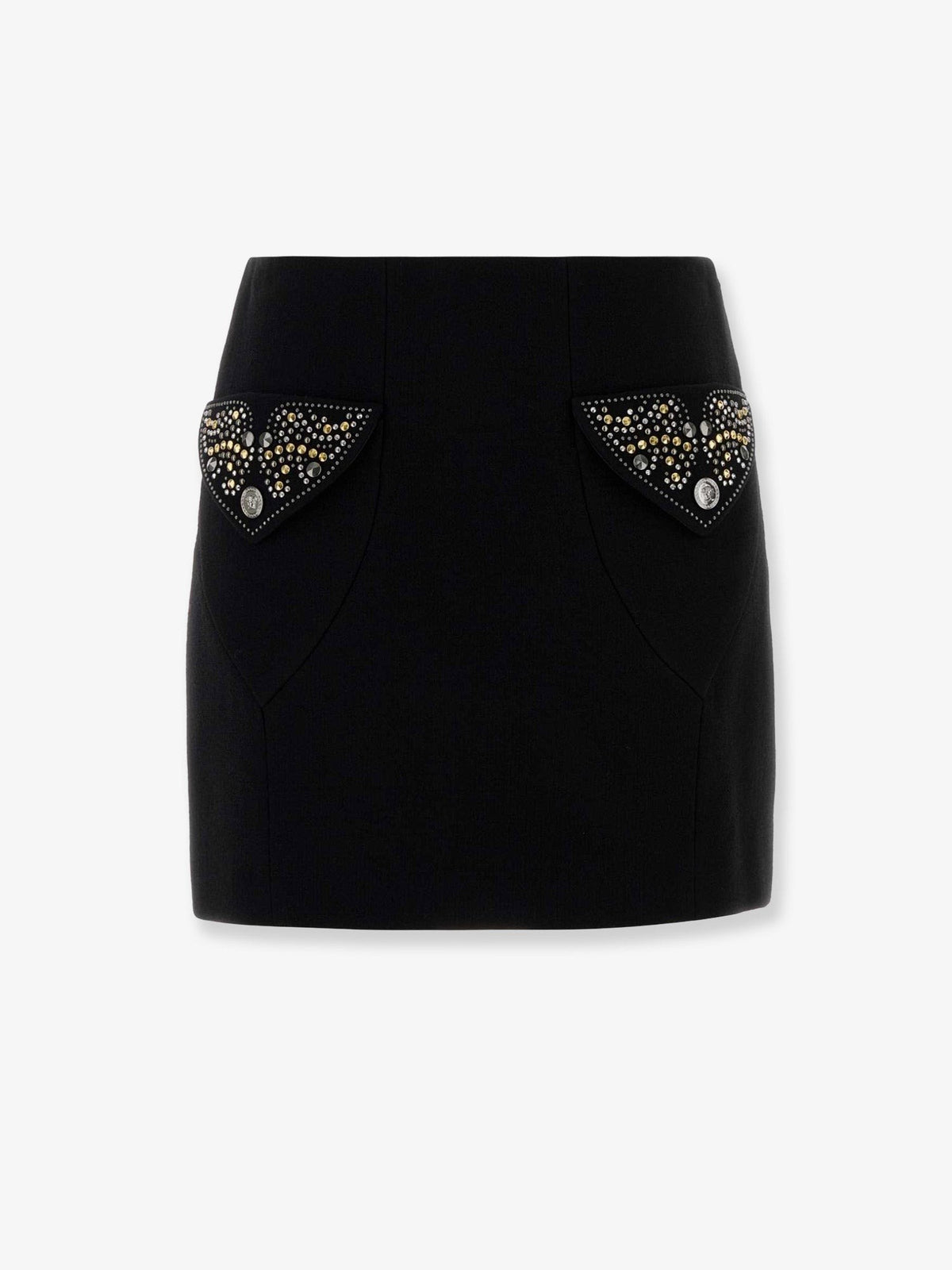 Versace Women's Virgin Wool Mini Skirt Black