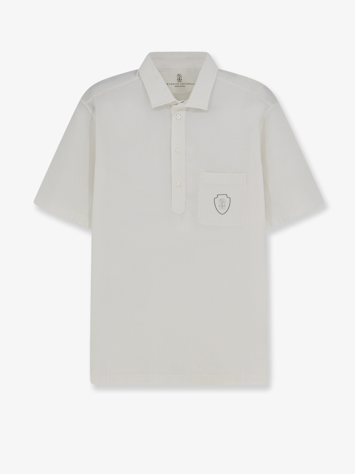 Brunello Cucinelli Men's Virgin Wool Polo Shirt White