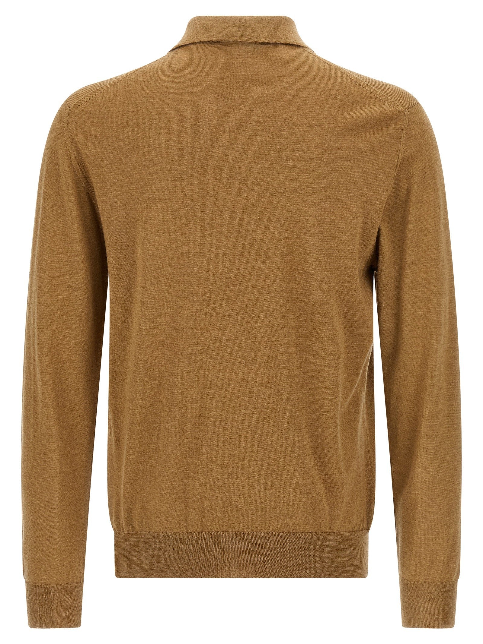 Zanone Virgin Wool Polo Shirt Beige