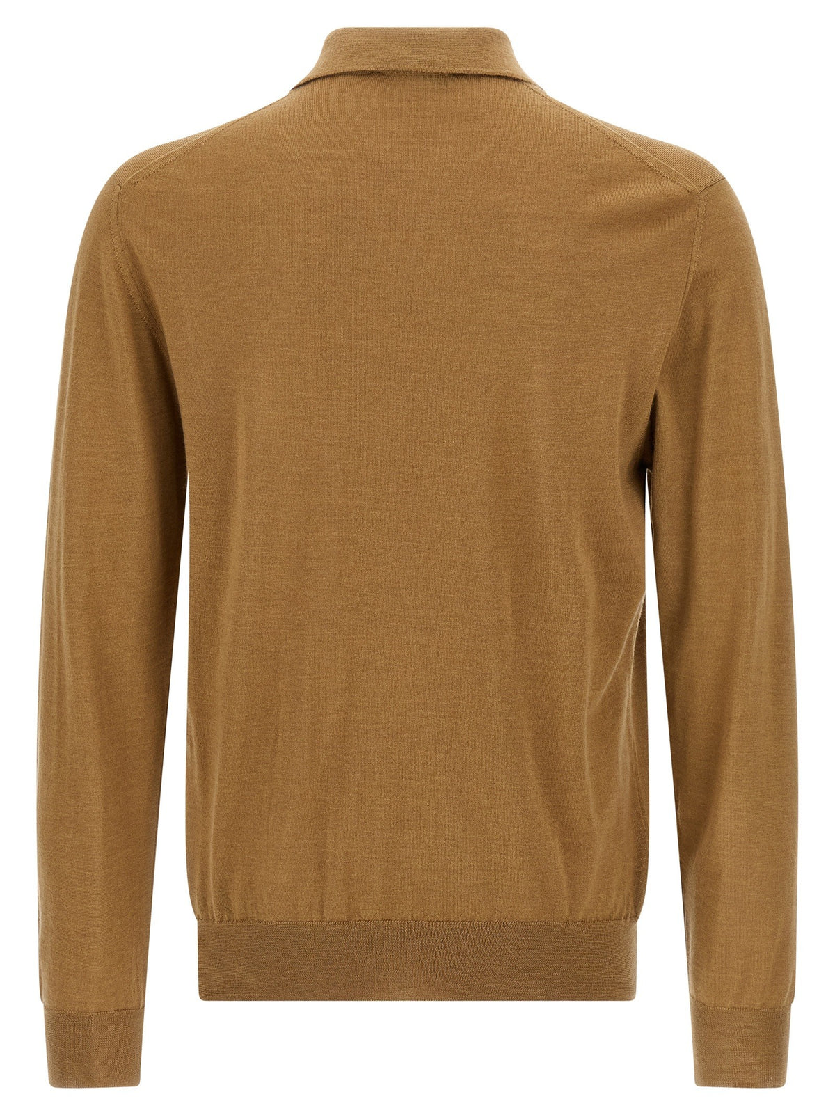 Zanone Virgin Wool Polo Shirt Beige, view 2