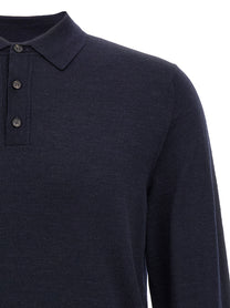 Zanone Virgin Wool Polo Shirt Blue