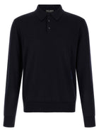 Dolce &amp; Gabbana Virgin Wool Polo Shirt Blue