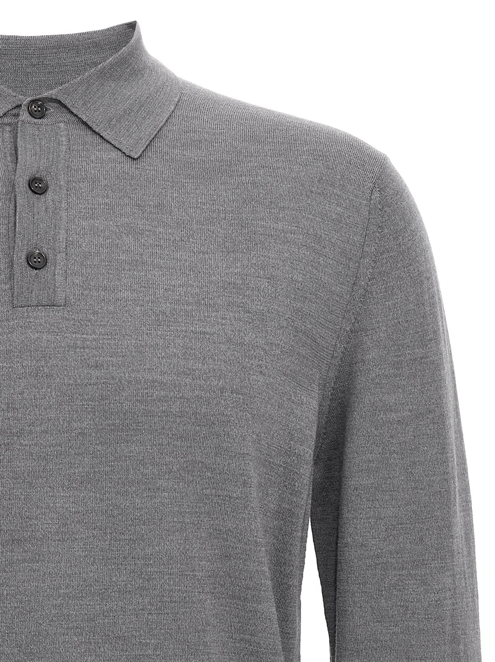 Zanone Virgin Wool Polo Shirt Grey