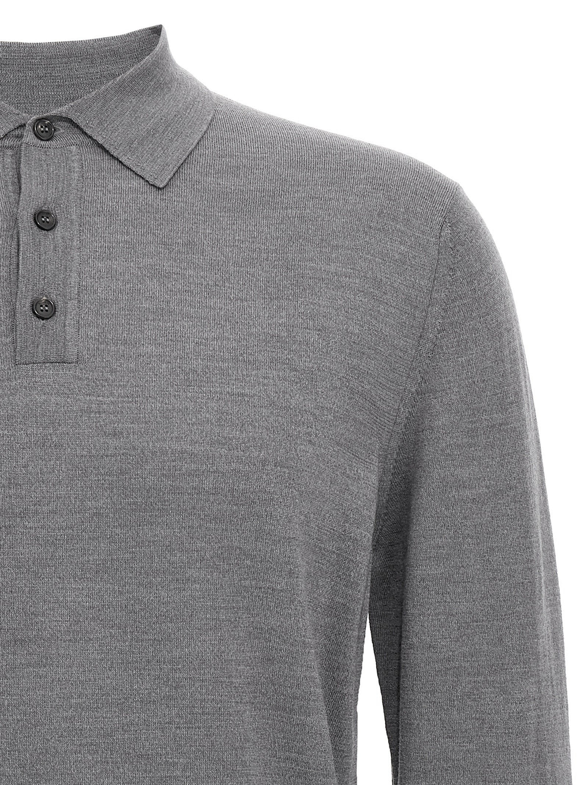 Zanone Virgin Wool Polo Shirt Grey, view 3