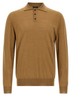 Zanone Virgin Wool Polo Shirt Beige