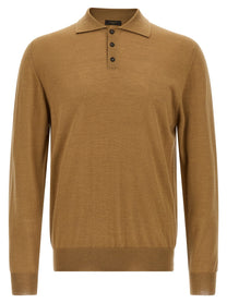 Zanone Virgin Wool Polo Shirt Beige