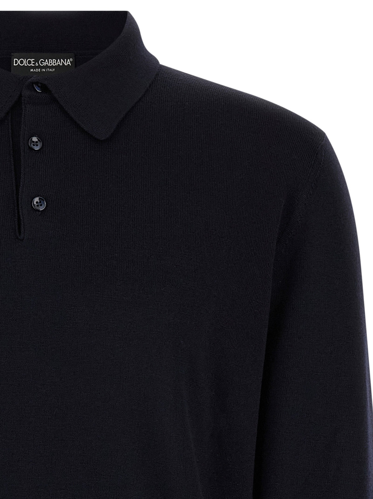 Dolce &amp; Gabbana Virgin Wool Polo Shirt Blue