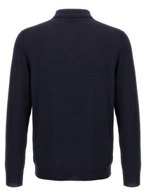 Zanone Virgin Wool Polo Shirt Blue
