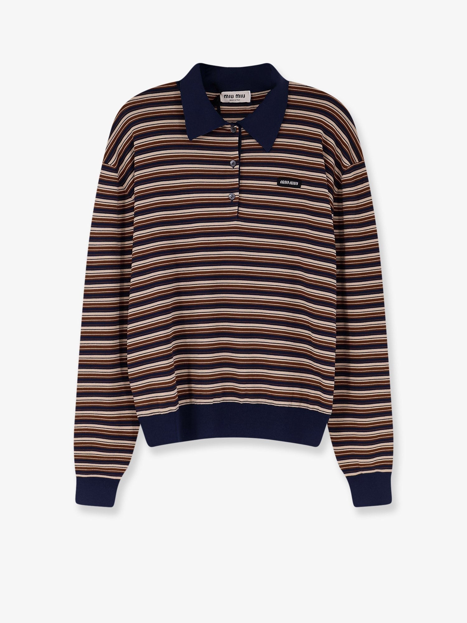 Miu Miu Women's Virgin Wool Polo Shirt White Miu Miu