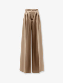 Max Mara Women's Virgin Wool Quorum Trousers Beige