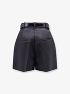 Elisabetta Franchi Women's Belted Wool Shorts Black, view 2
