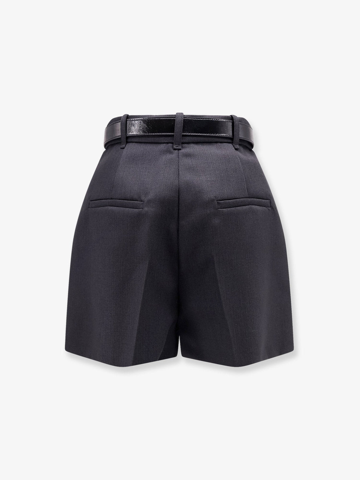 Elisabetta Franchi Women's Belted Wool Shorts Black, view 2