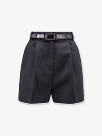 Elisabetta Franchi Women's Belted Wool Shorts Black