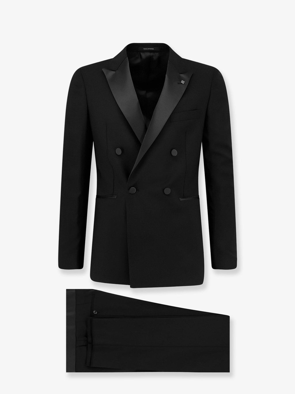 Tagliatore Men's Virgin Wool Super 110S Tuxedo Black