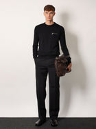 Fendi Men's Virgin Wool Sweater Black, view 2