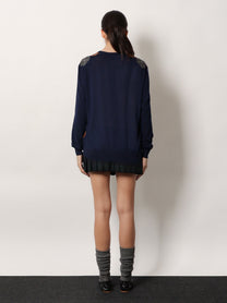 Miu Miu Women's Virgin Wool Sweater Blue, view 4