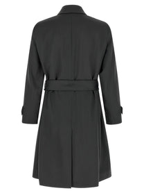 Lardini Virgin Wool Trench Coat Grey