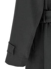Lardini Virgin Wool Trench Coat Grey