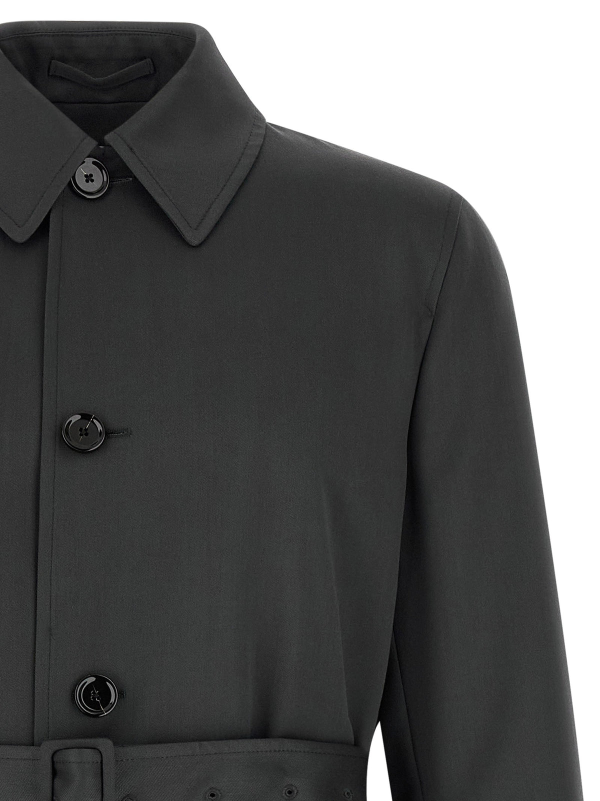Lardini Virgin Wool Trench Coat Grey