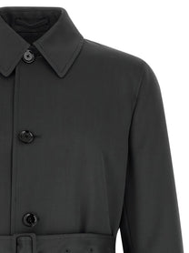 Lardini Virgin Wool Trench Coat Grey