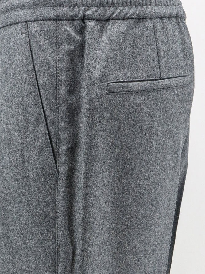 Brunello Cucinelli Men's Virgin Wool Trousers Grey