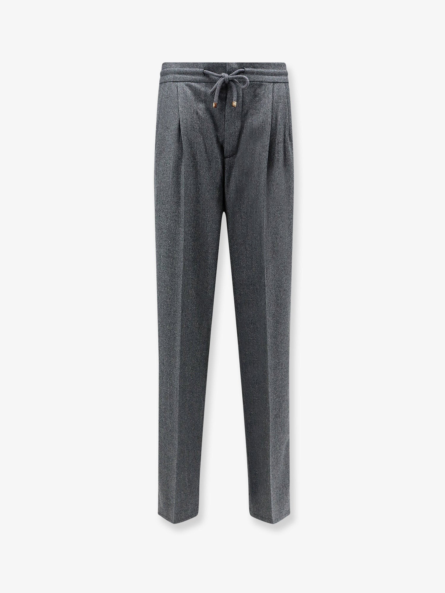 Brunello Cucinelli Men's Virgin Wool Trousers Grey