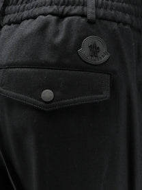 Moncler Men's Virgin Wool Trousers Black, view 3