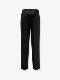 Moncler Men's Virgin Wool Trousers Black, view 2