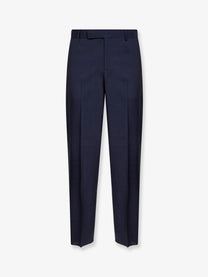 Fendi Men's Virgin Wool Trousers Blue