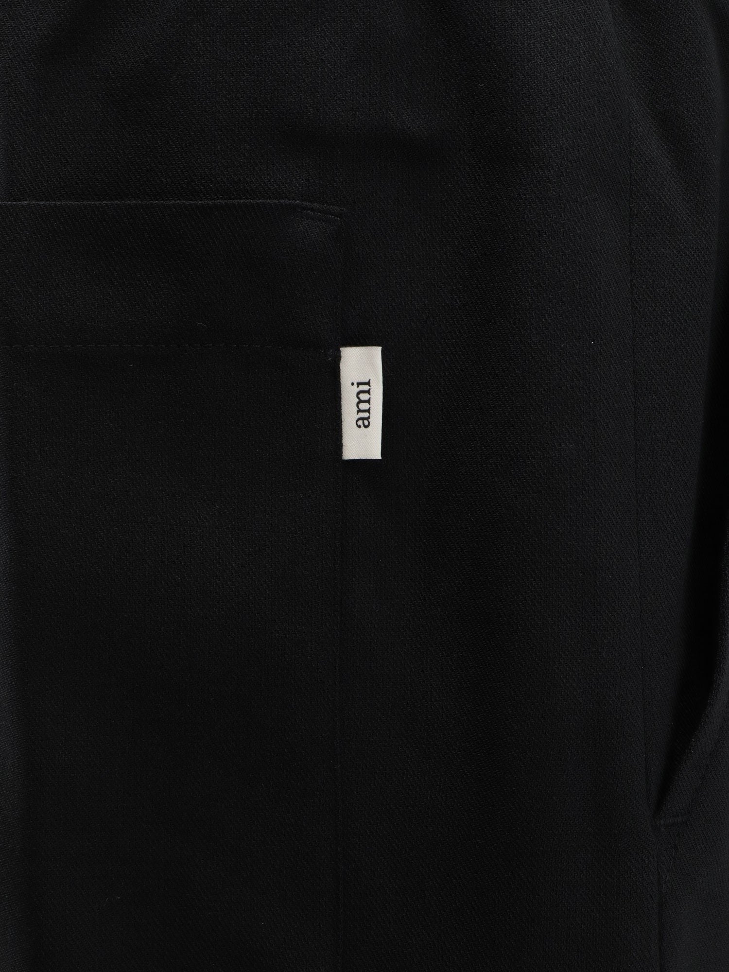 Ami Paris Men's Virgin Wool Trousers Black