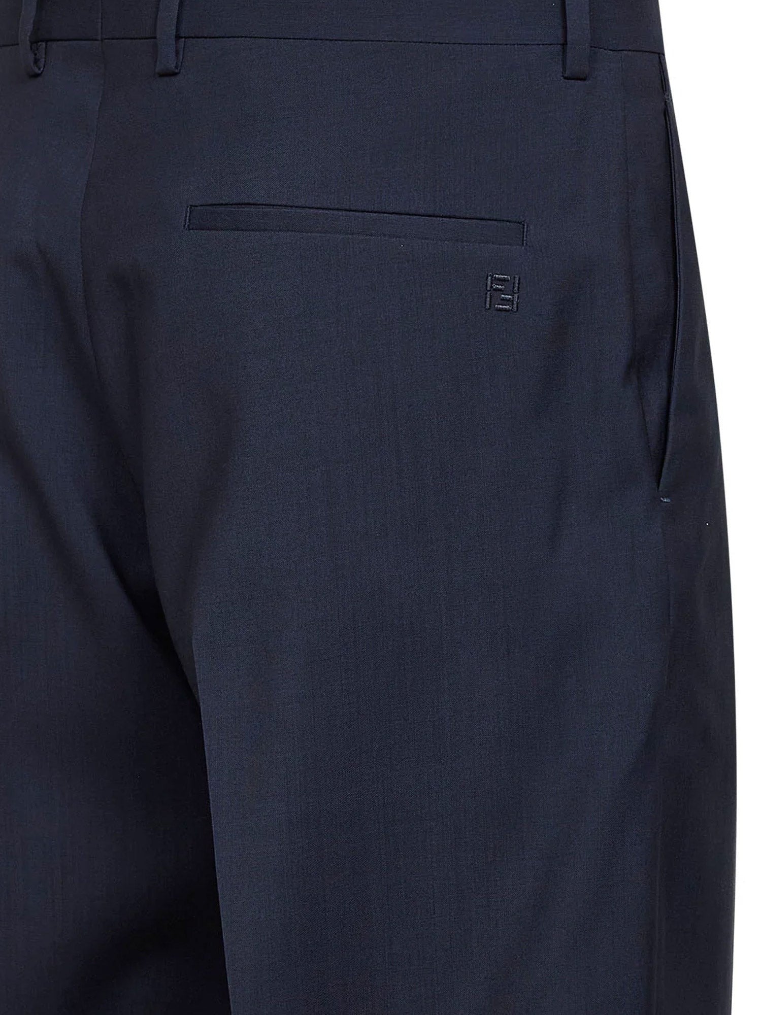 Fendi Men's Virgin Wool Trousers Blue