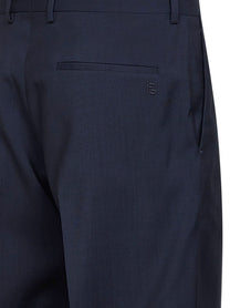 Fendi Men's Virgin Wool Trousers Blue