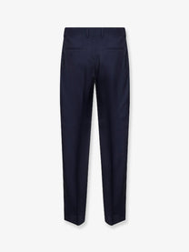 Fendi Men's Virgin Wool Trousers Blue