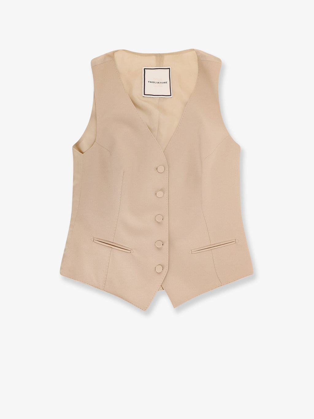 Tagliatore Women's Virgin Wool Vest Beige