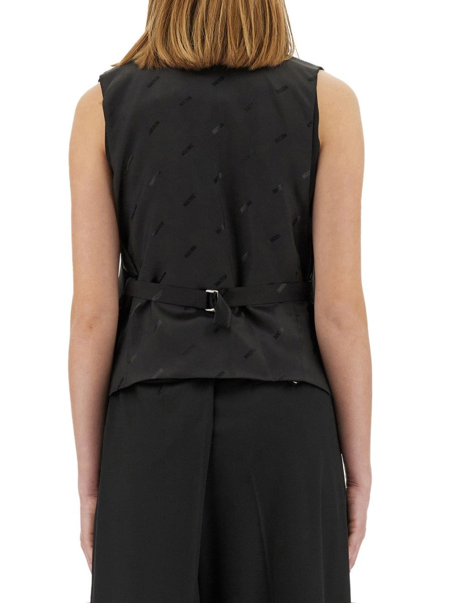 Moschino Women's Virgin Wool Vest Black