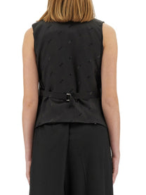 Moschino Women's Virgin Wool Vest Black
