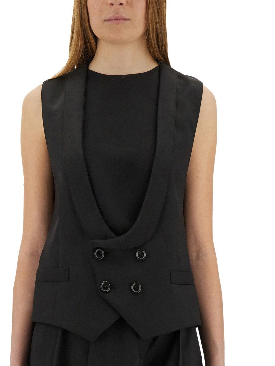 Moschino Women's Virgin Wool Vest Black