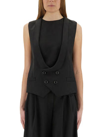 Moschino Women's Virgin Wool Vest Black