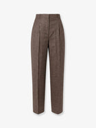 Toteme Women's Viscose and Certified Wool Trousers Beige