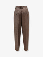 Toteme Women's Viscose and Certified Wool Trousers Beige
