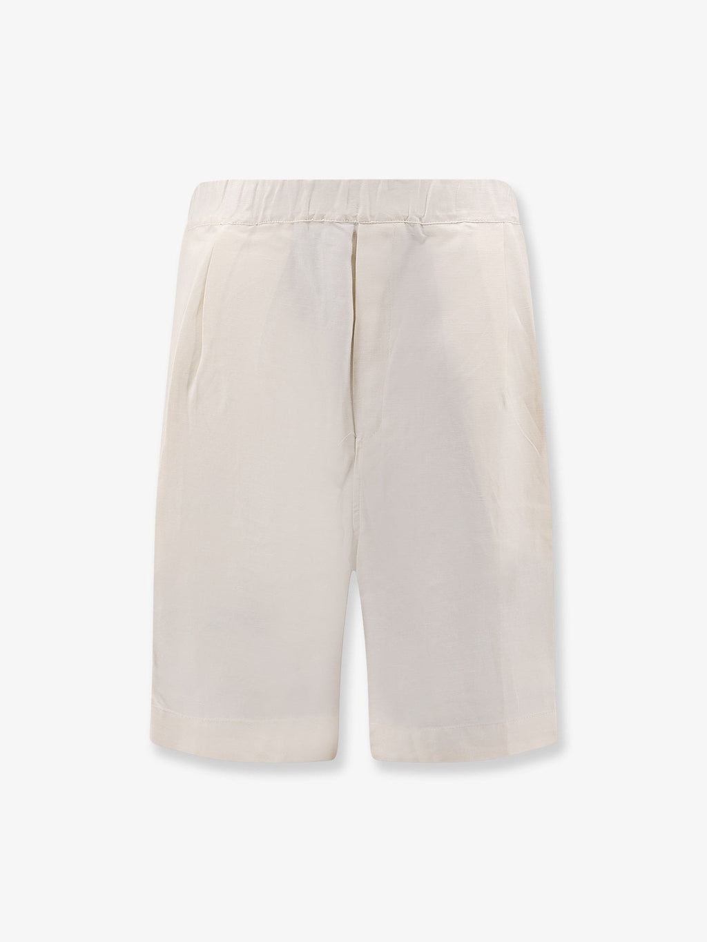 Laneus Men's Viscose and Linen Bermuda Shorts White