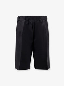 Laneus Men's Viscose and Linen Bermuda Shorts Black