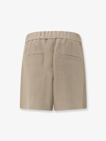 Brunello Cucinelli Women's Viscose and Linen Blend Bermuda Shorts Brown