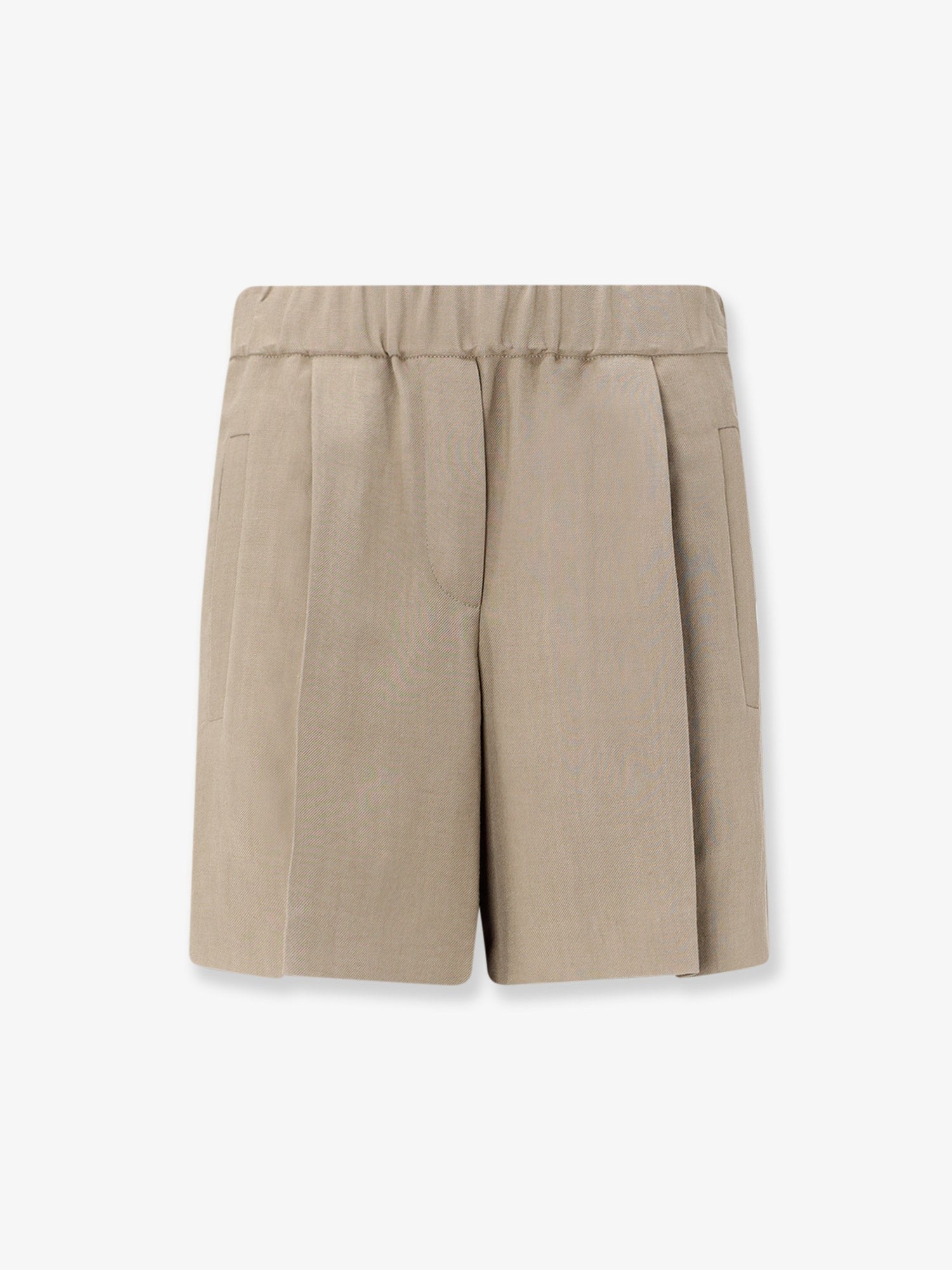 Brunello Cucinelli Women's Viscose and Linen Blend Bermuda Shorts Brown