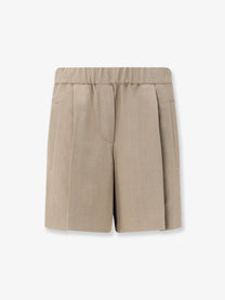 Brunello Cucinelli Women's Viscose and Linen Blend Bermuda Shorts Brown