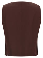Alberto Biani Viscose and Linen Vest Brown, view 2